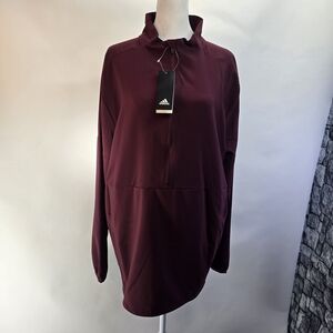 Adidas Women's Burgundy Half-Zip Sweatshirt